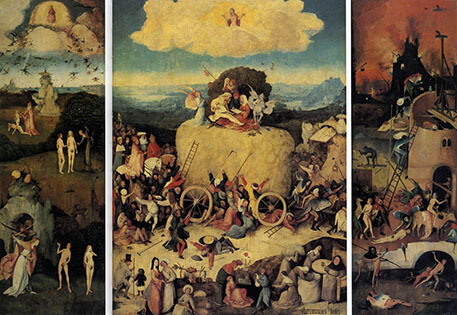 Haywain Triptych by Hieronymus Bosch (1500)