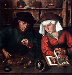 Money Changer and His Wife by Quinten Metsys (1514)